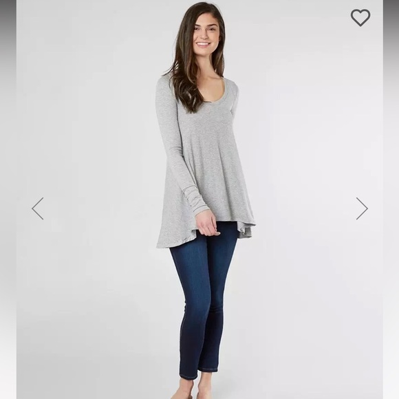Free People Flowy January Top in Heather Gray Size M - Picture 3 of 9
